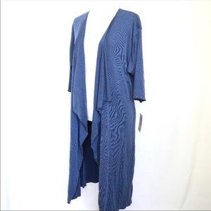Lularoe Shirley Blue Ribbed Kimono Duster Cardigan Small NEW